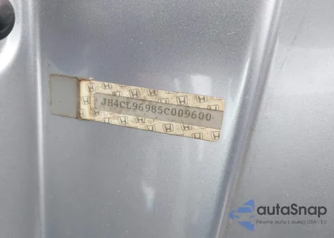 2005 Acura Tsx z USA, uszkodzony, nr VIN JH4CL96985C009600